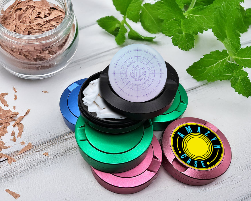 Snus Storage Case Celestial Crystal Energy Grid Black