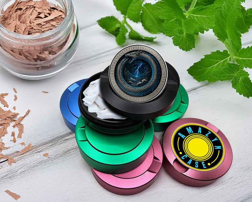 Snus Storage Case Storm Serpent Ouroboros Sigil Black