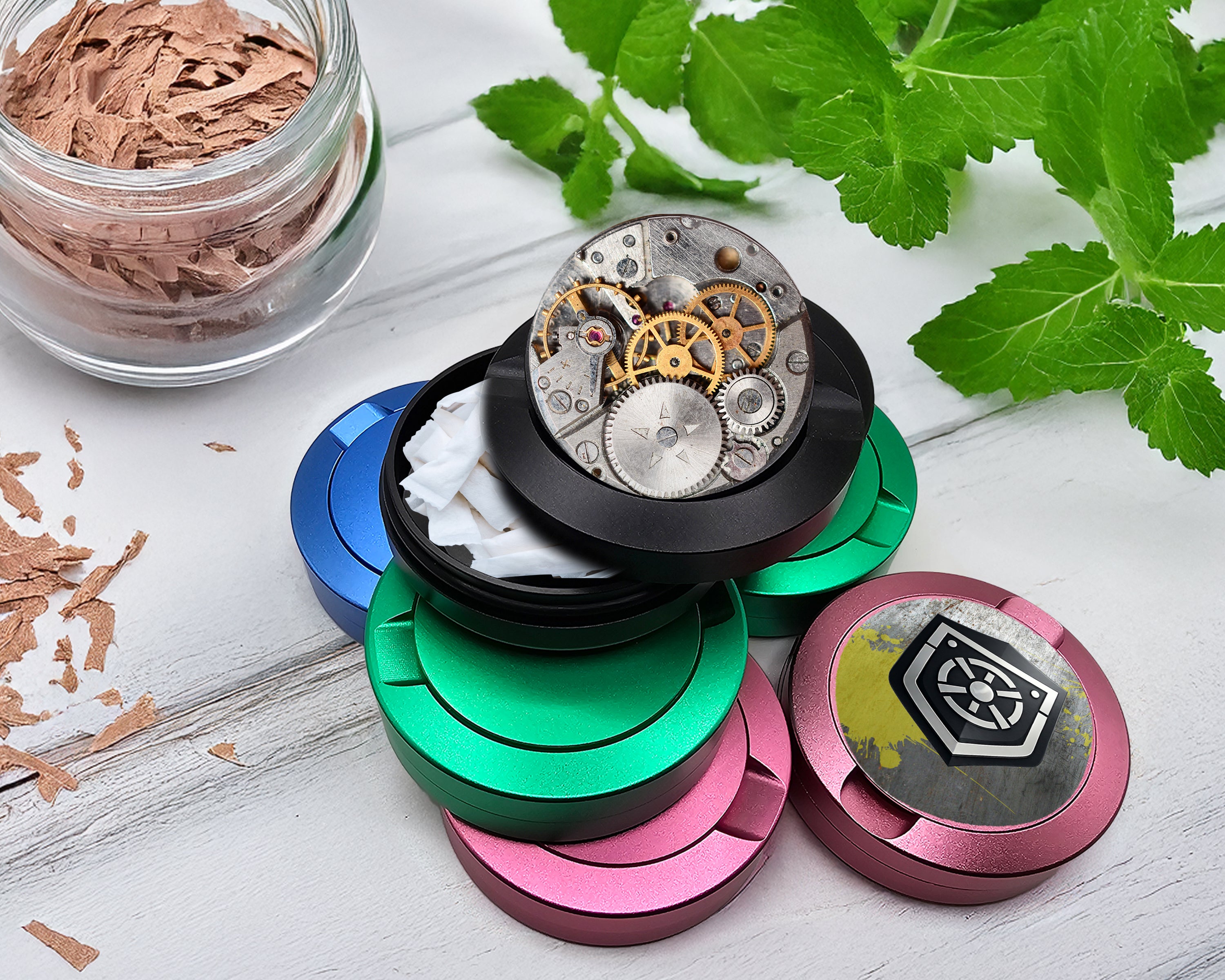 Snus Storage Case Steampunk Clockwork Black