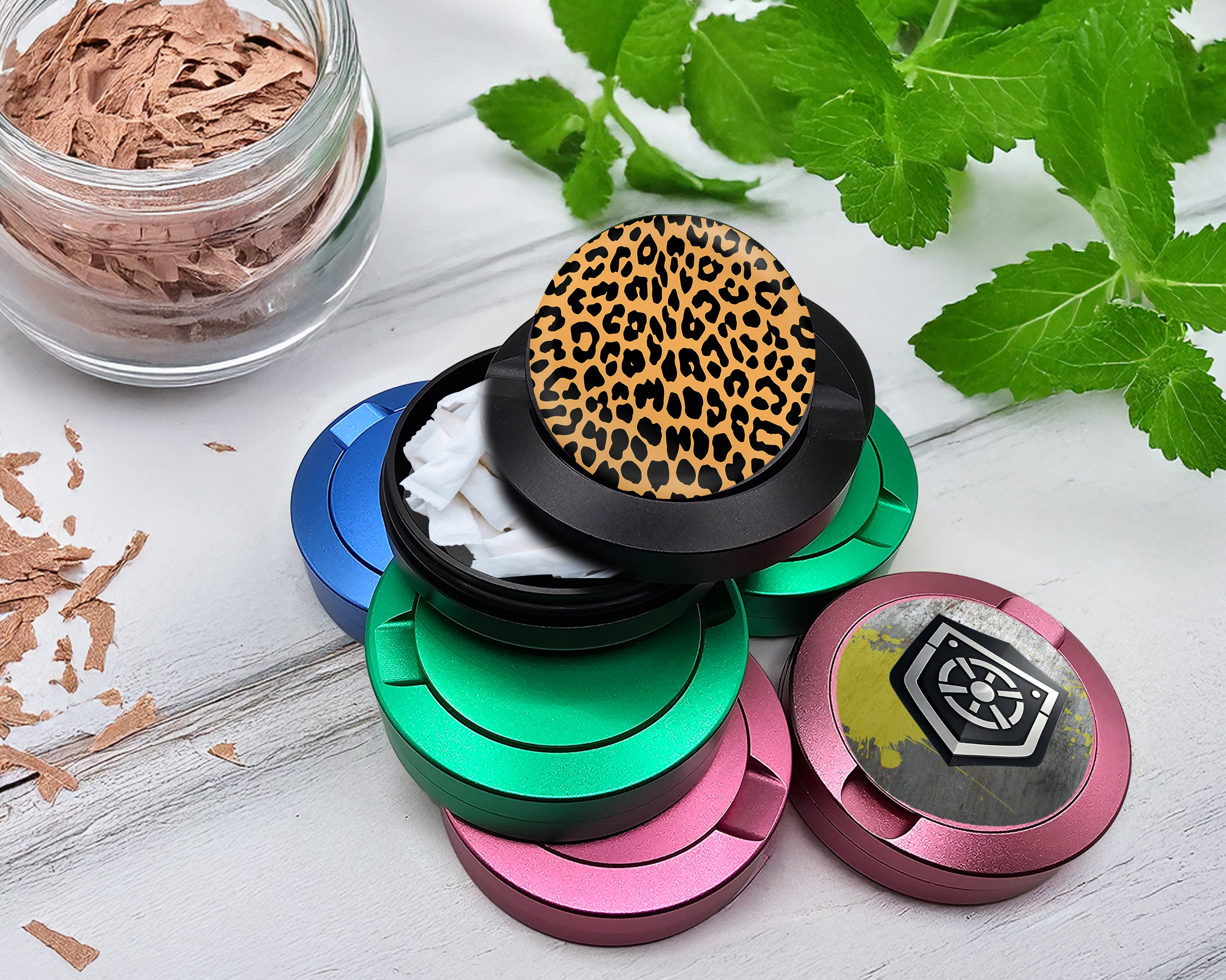 Snus Storage Case Leopard Print Black