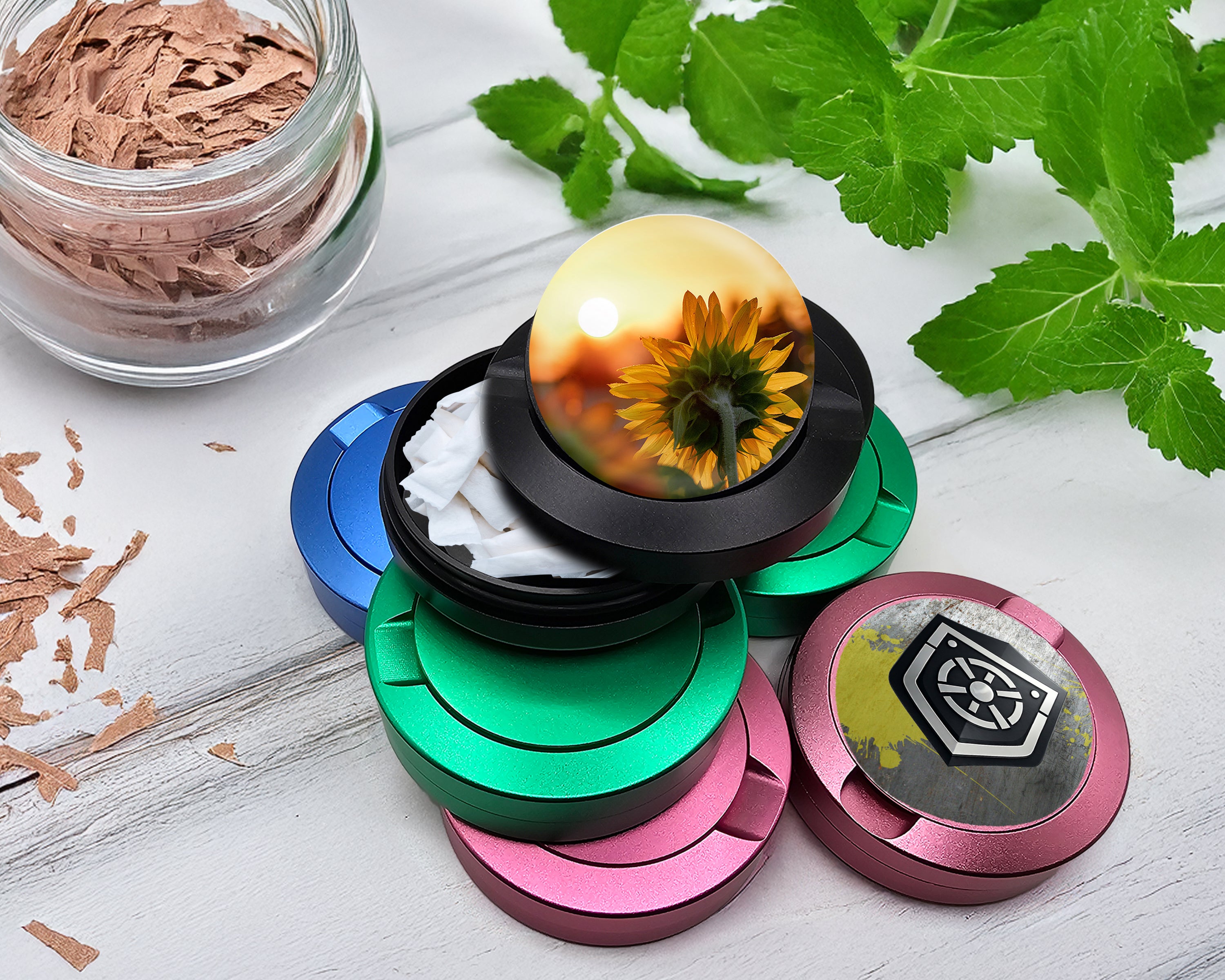 Snus Storage Case Sunflower Black