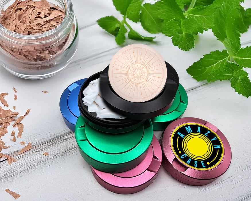 Snus Storage Case Boho Celestial Sunburst Face Black