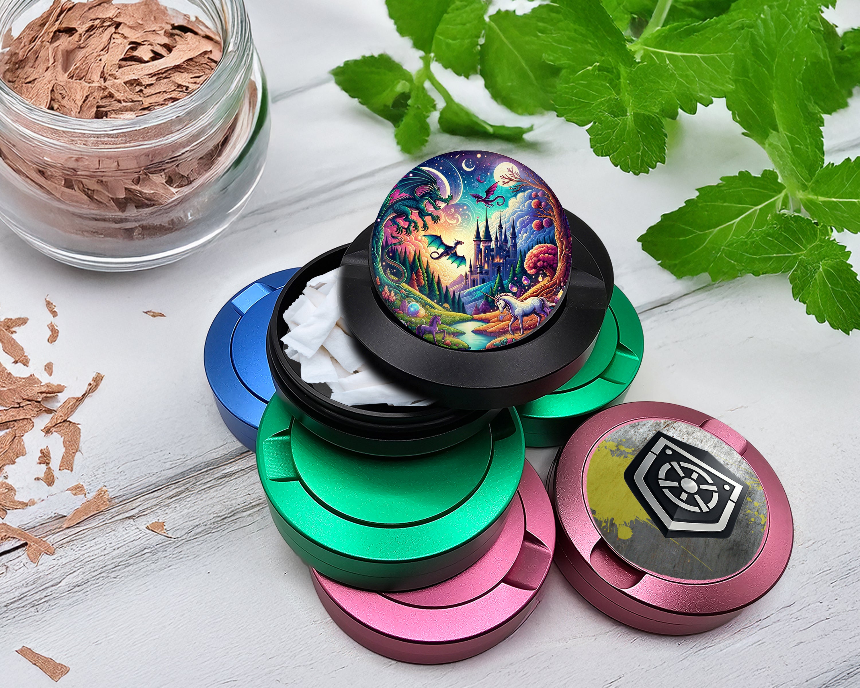 Snus Storage Case Dragon Mythical Fantasy Black