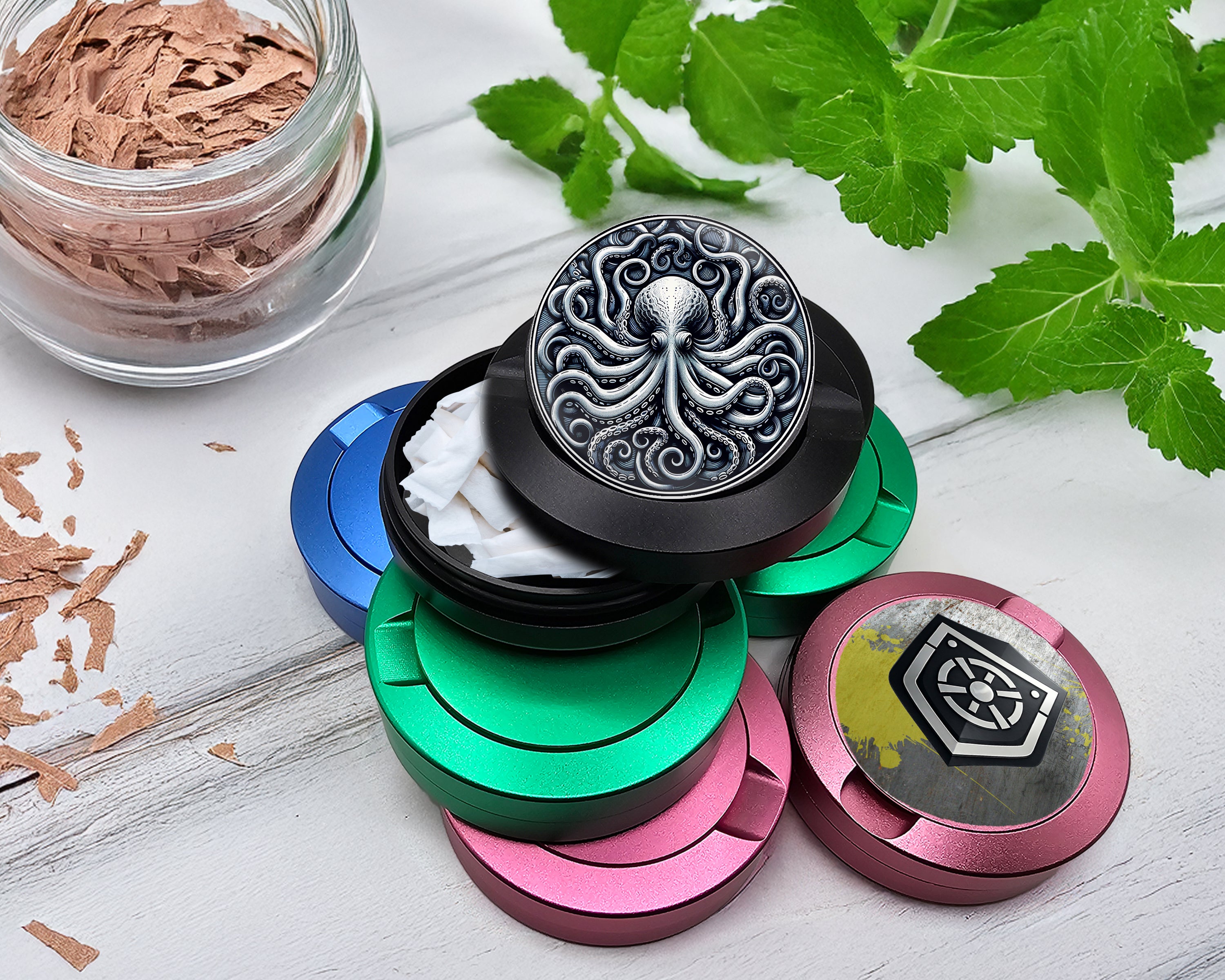 Snus Storage Case Kraken Octopus Black
