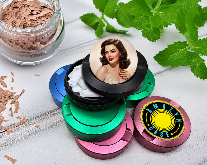 Snus Storage Case Classic Hollywood Pinup Glam Black