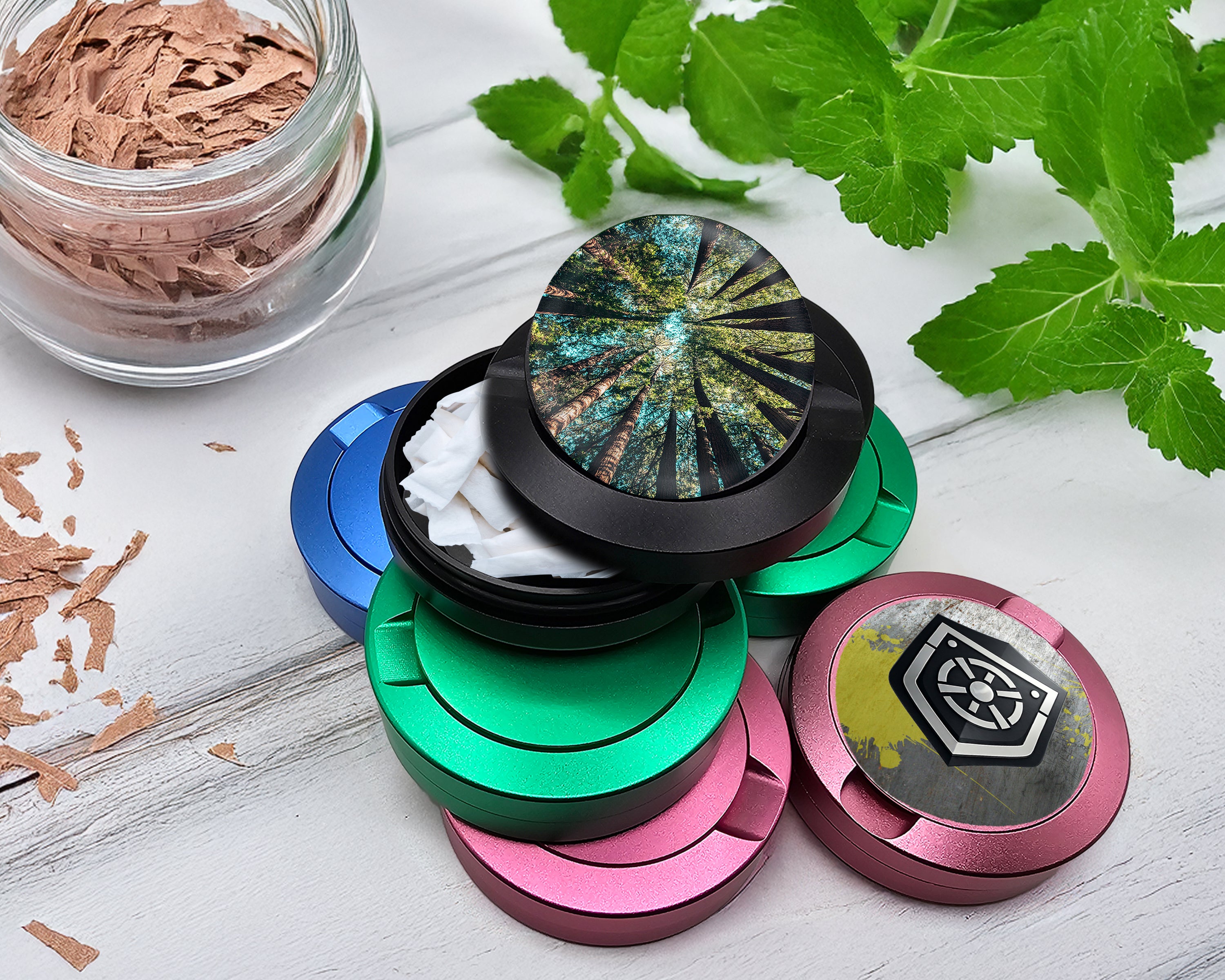 Snus Storage Case Trees Forest Black