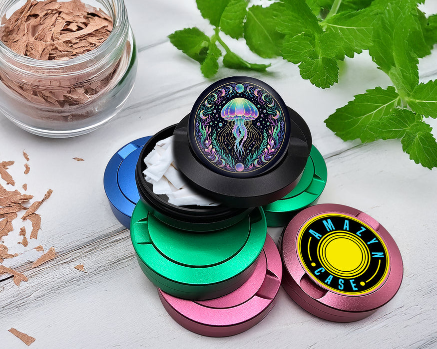 Snus Storage Case Mystic Moon Jellyfish Bloom Black