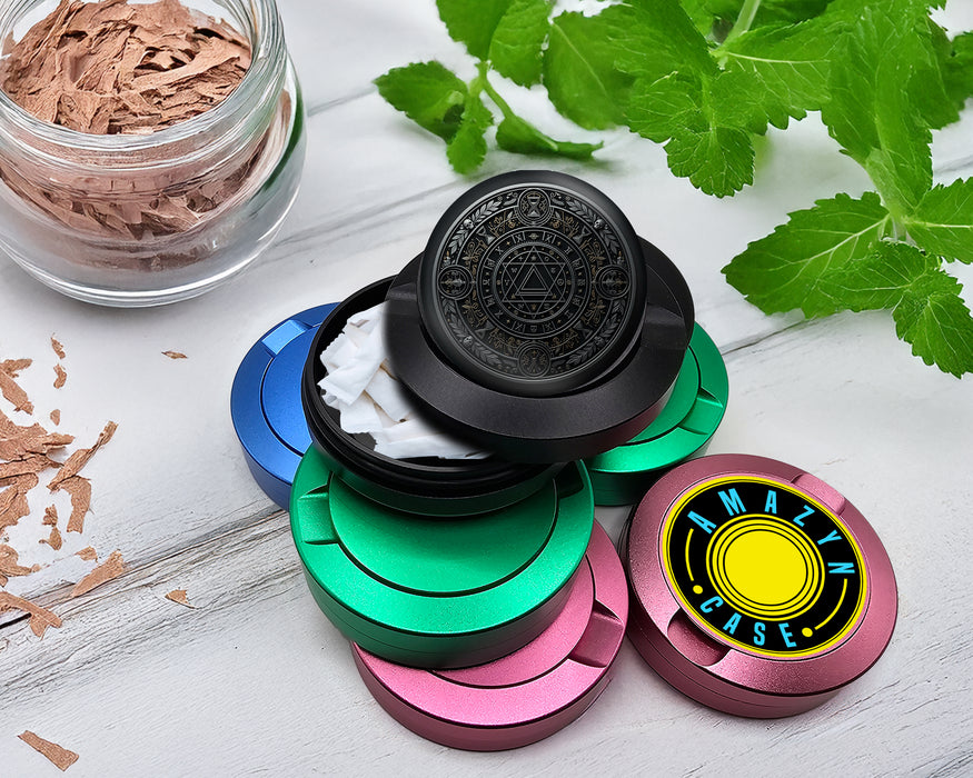 Snus Storage Case Occult Timekeeper Alchemy Seal Black