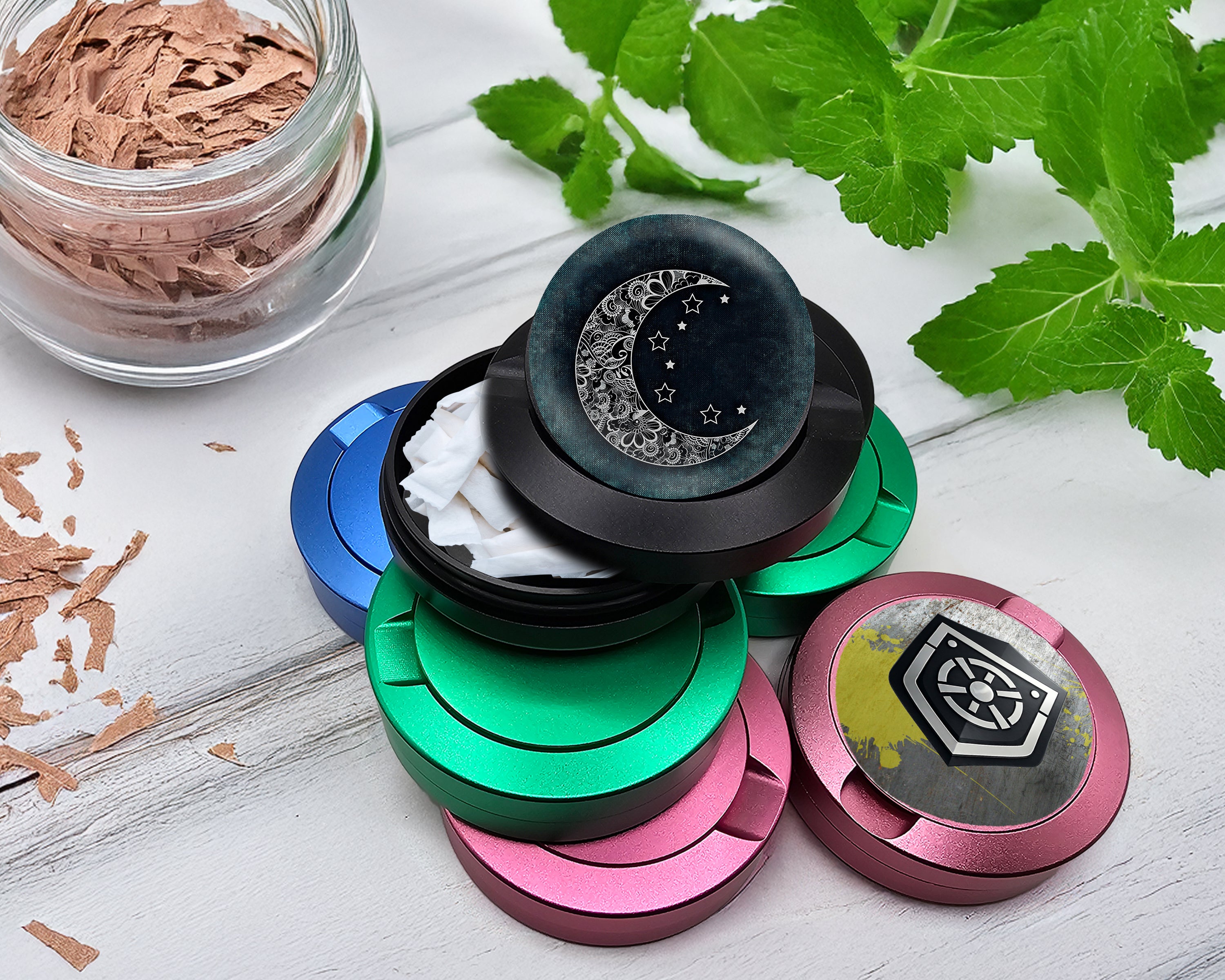 Snus Storage Case Blue Moon Lunar Black