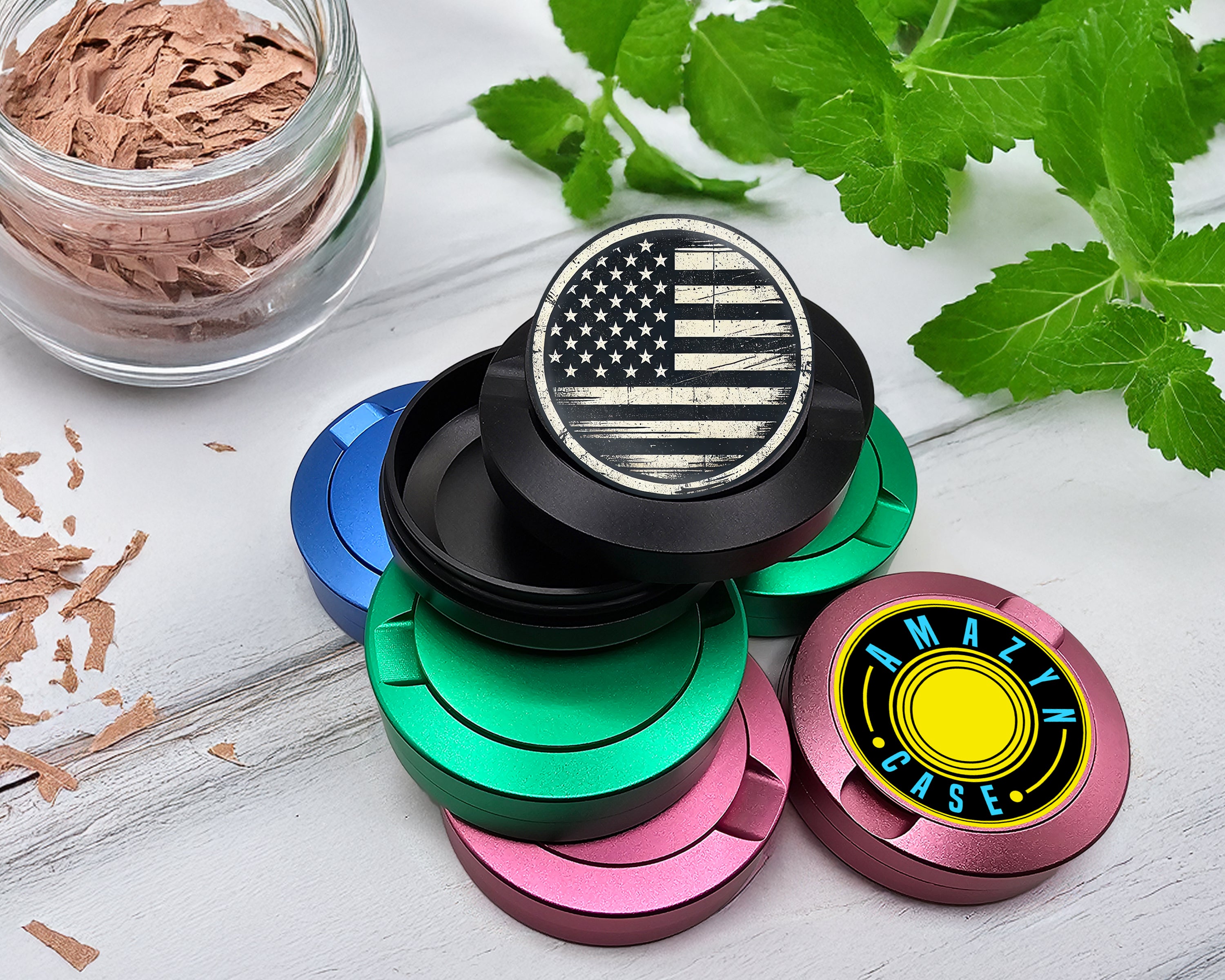 Snus Storage Case USA Flag American Flag Black