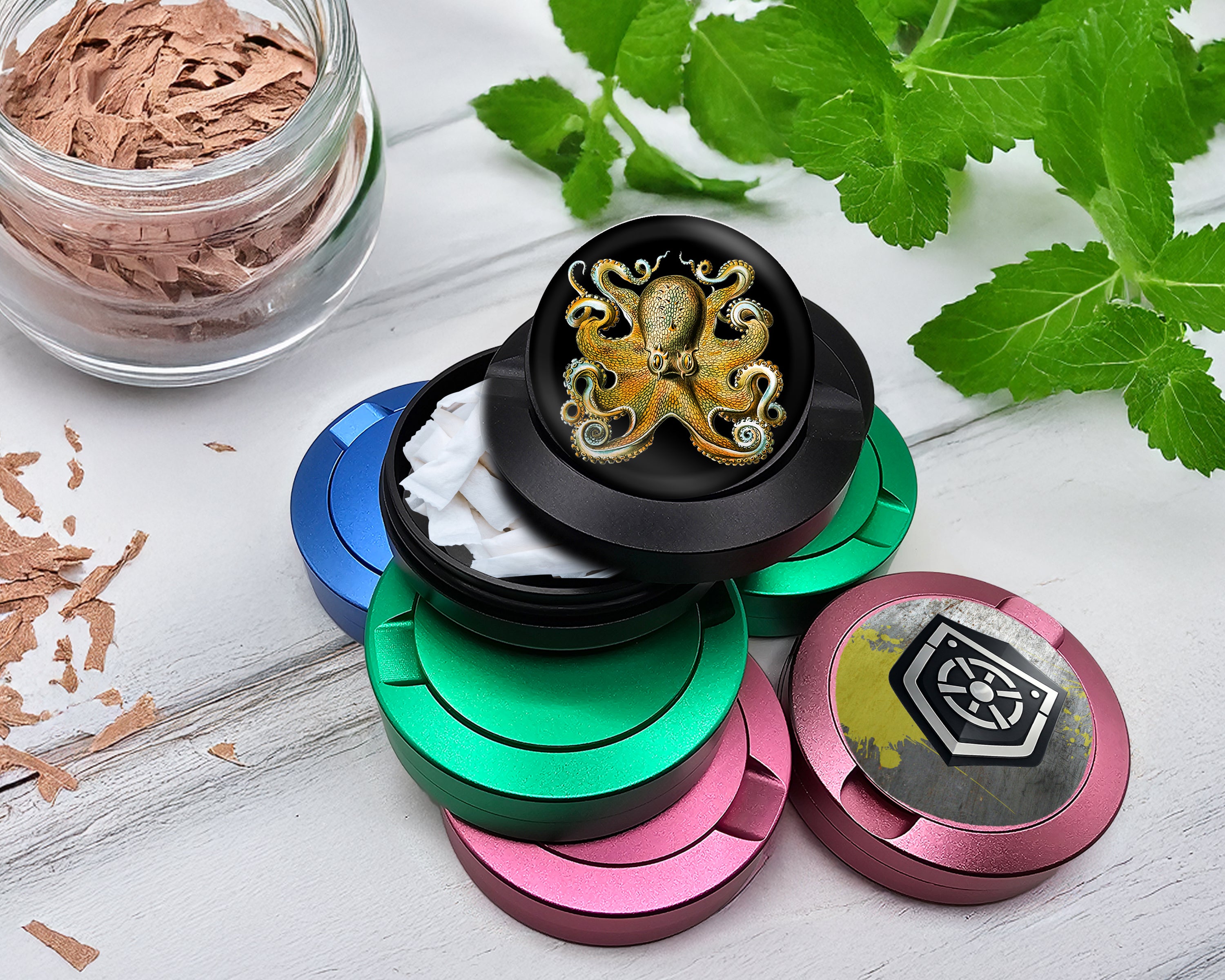 Snus Storage Case Octopus Grinder Whimsigoth  Black