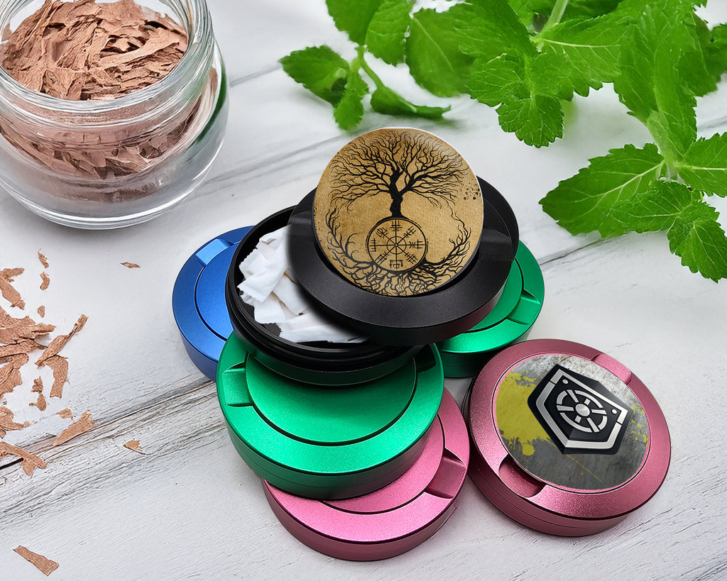 Snus Storage Case Viking Grinder Tree of Life Black