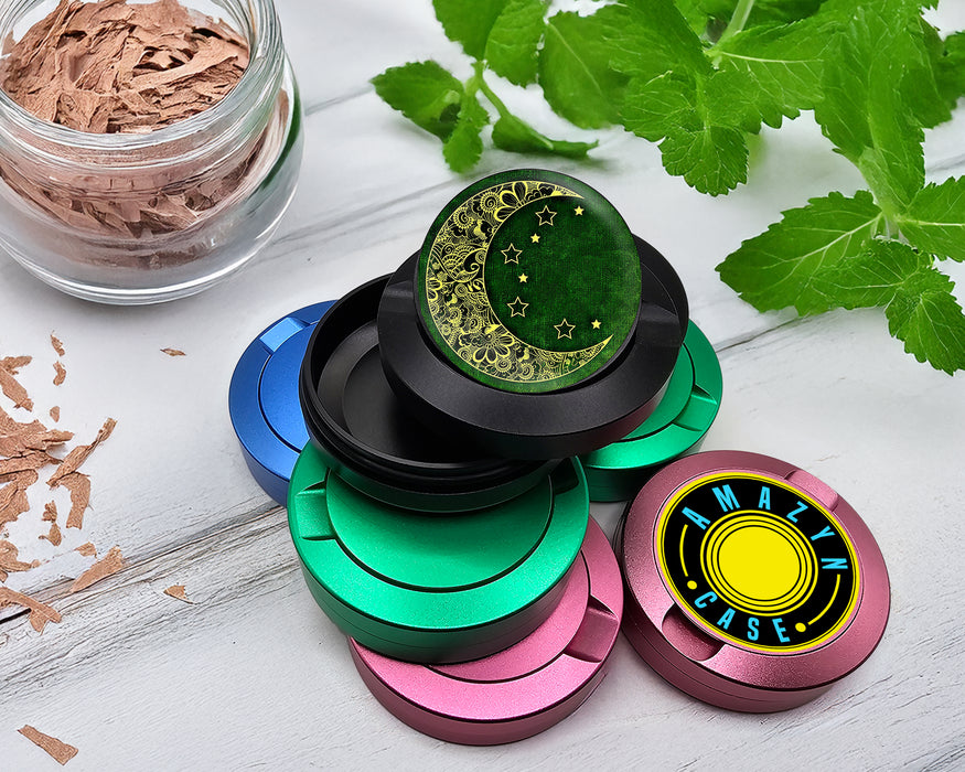 Snus Storage Case Crescent Moon and Stars Black