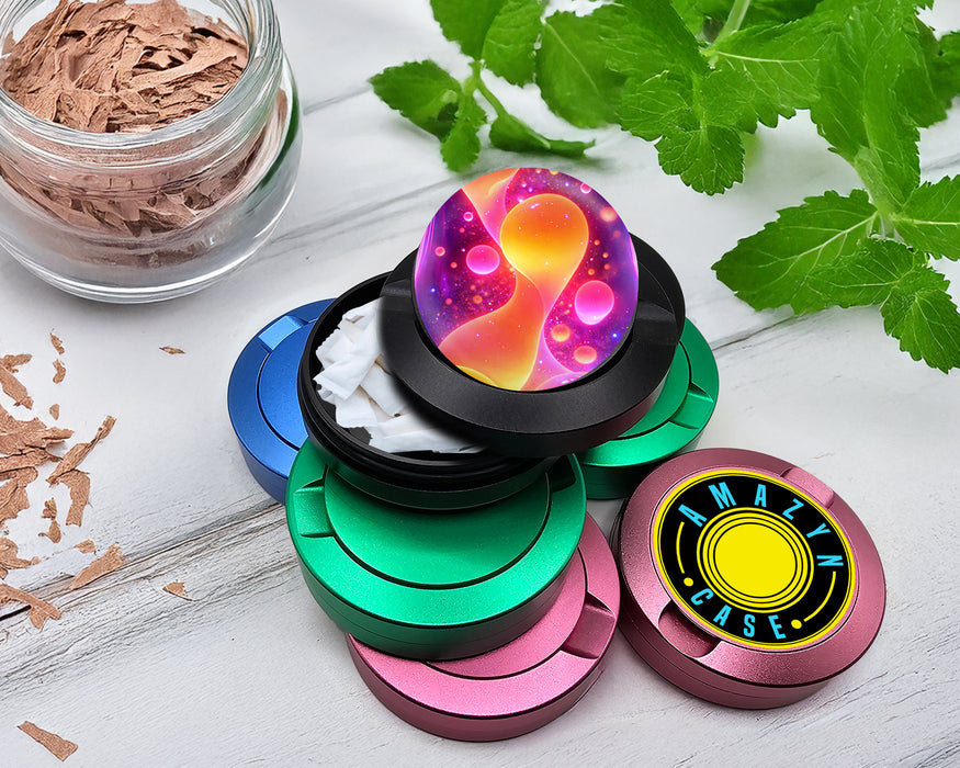 Snus Storage Case Trippy Psychedelic Lava Lamp Glow Design Black