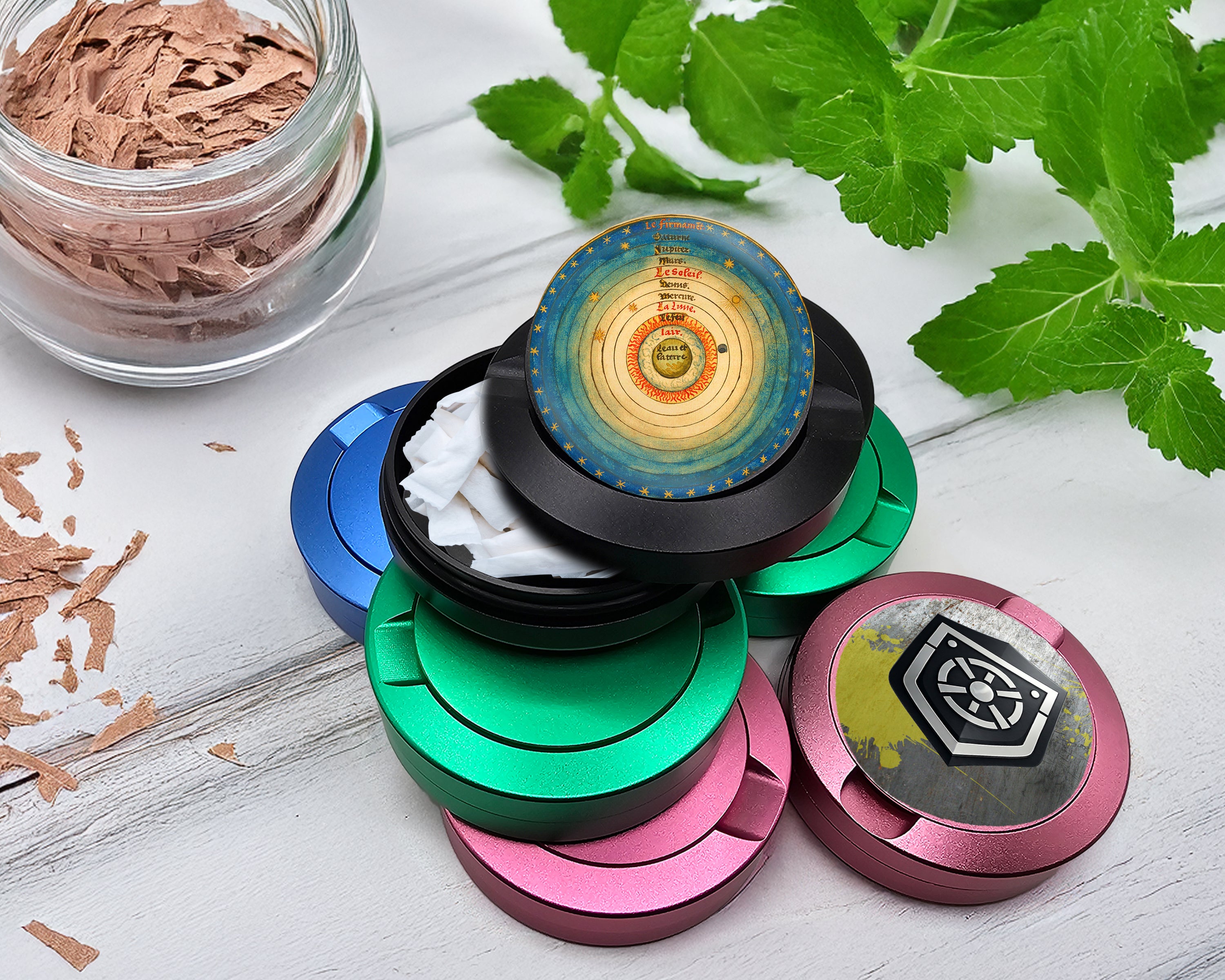 Snus Storage Case Geocentric Earth-Centered Cosmos Black