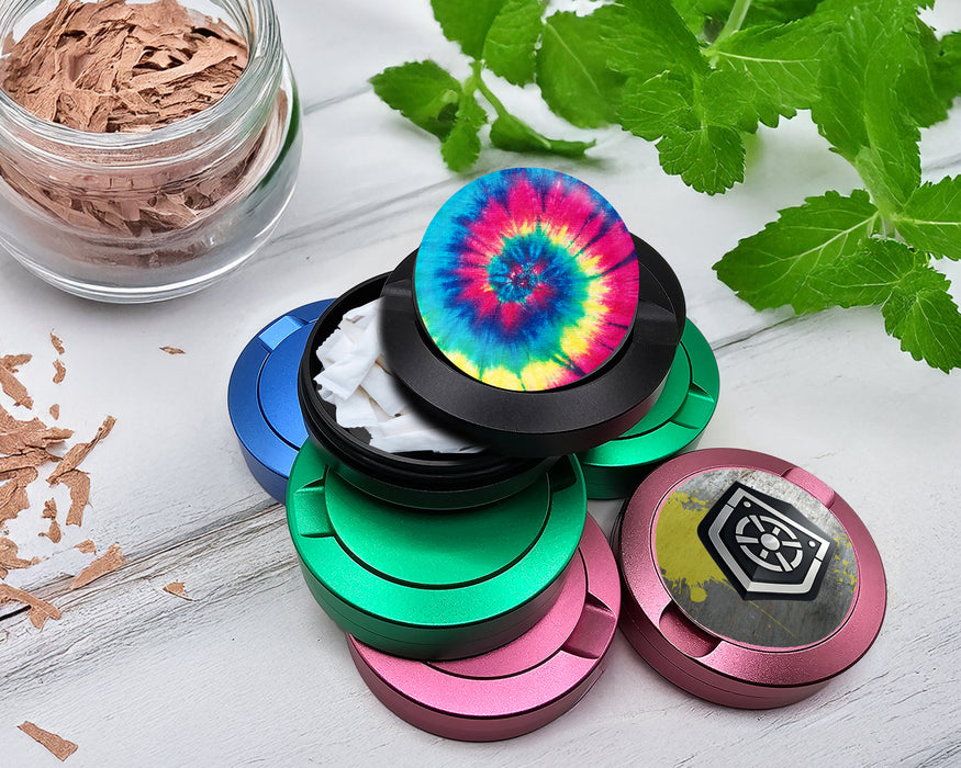 Snus Storage Case Peace, Love and Tie Dye Black