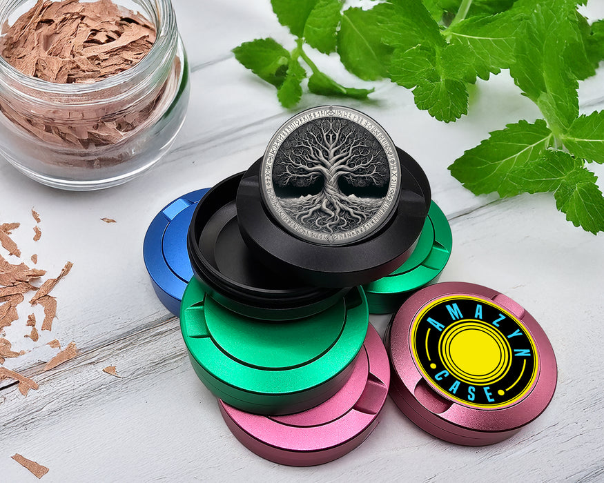 Snus Storage Case Norse Yggdrasil Tree Of Life Black