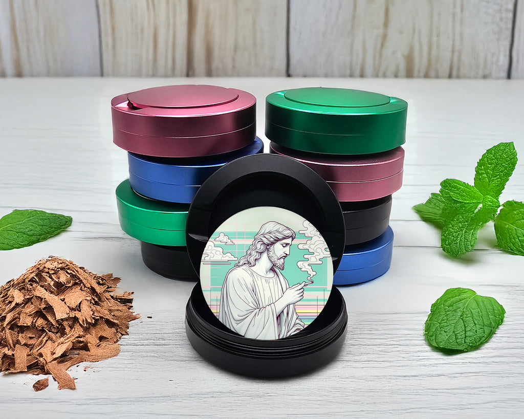 Snus Storage Case Jesus With Cig Vaporwave Black