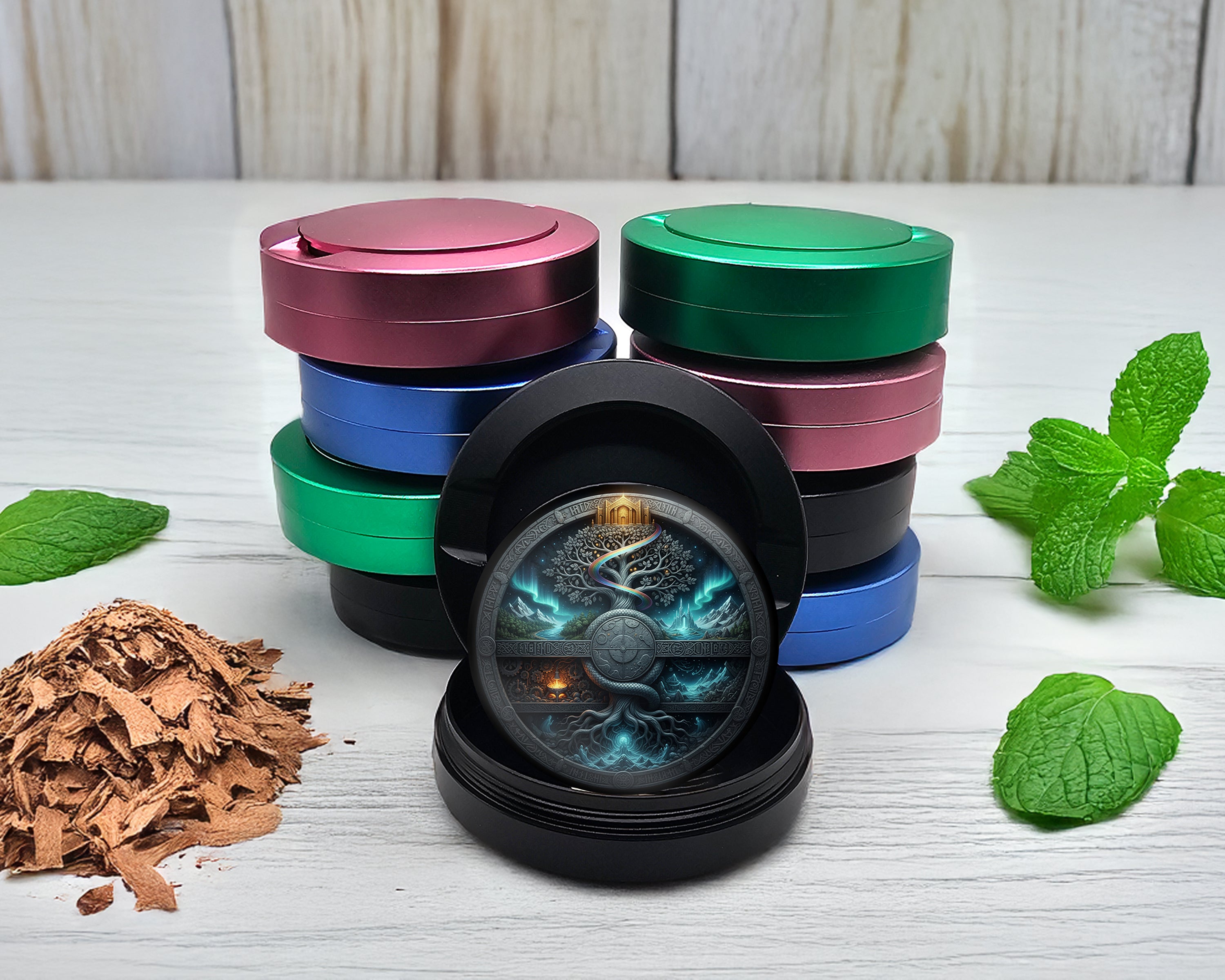 Snus Storage Case Yggdrasil Realms Cosmic Portal Black