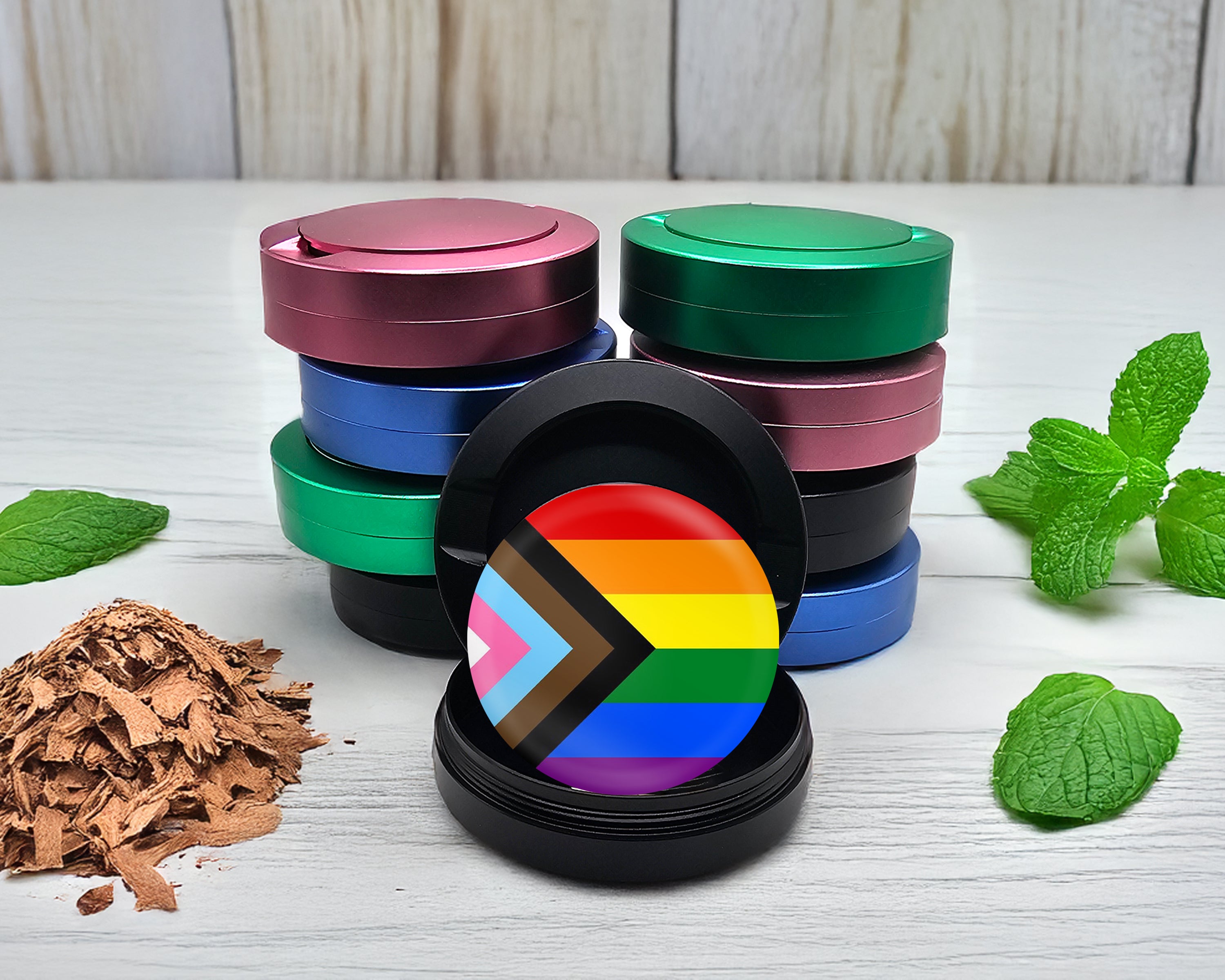 Snus Storage Case Progressive Pride Flag LGBTQ+ Inclusive Black