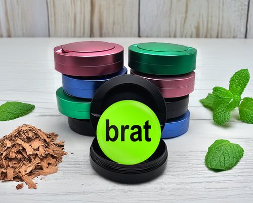 Snus Storage Case Brat Lime Green Grinder Black