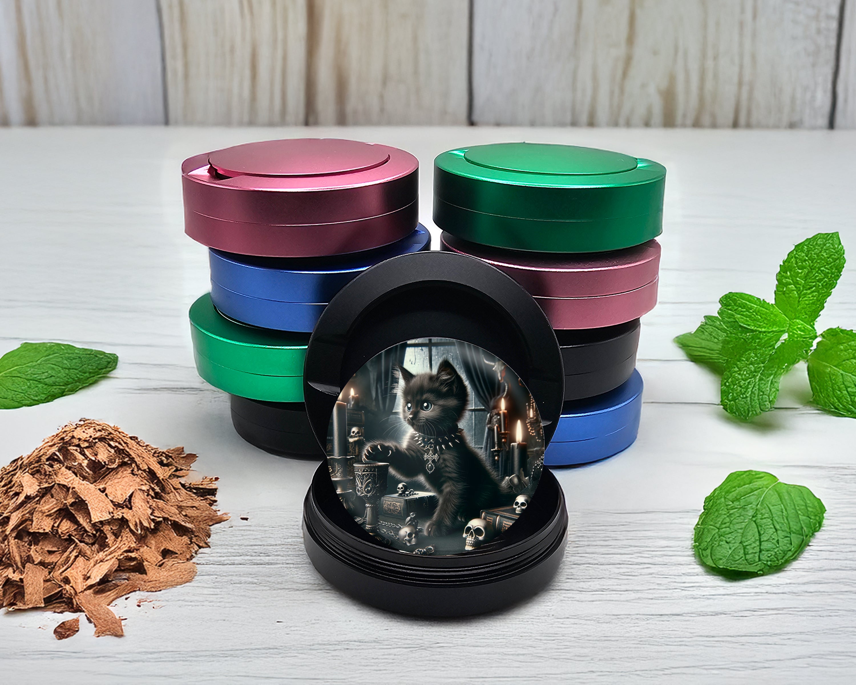 Snus Storage Case Goth Kitten, Whimsigoth Cat Black