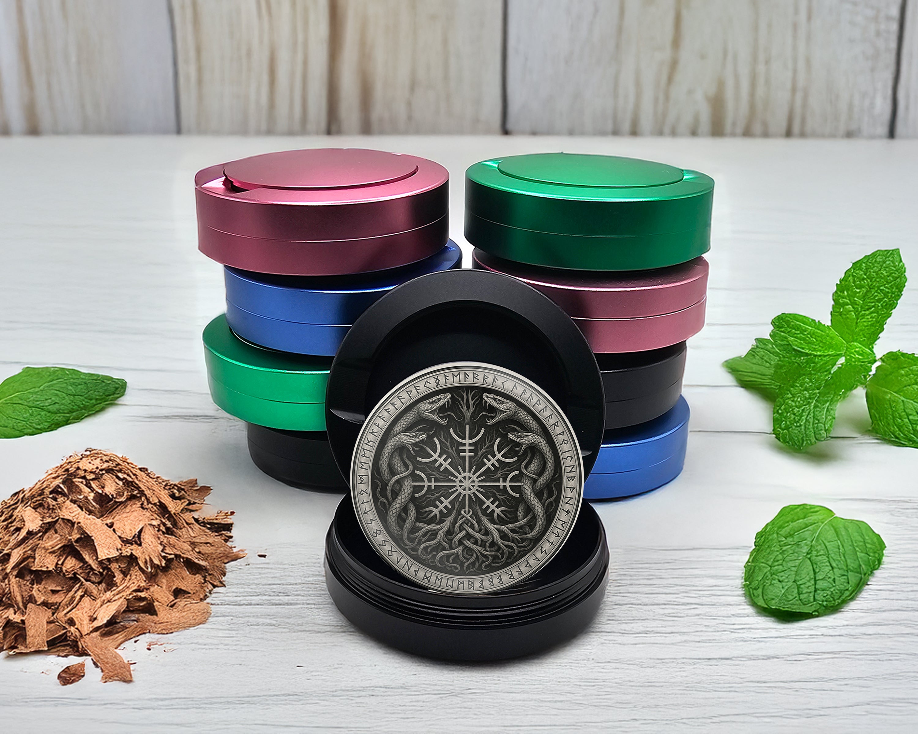 Snus Storage Case Runic Serpents Norse Sigil Black