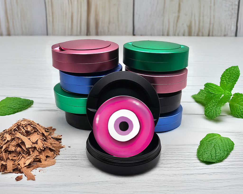 Snus Storage Case Pink Evil Eye Nazar Amulet Black