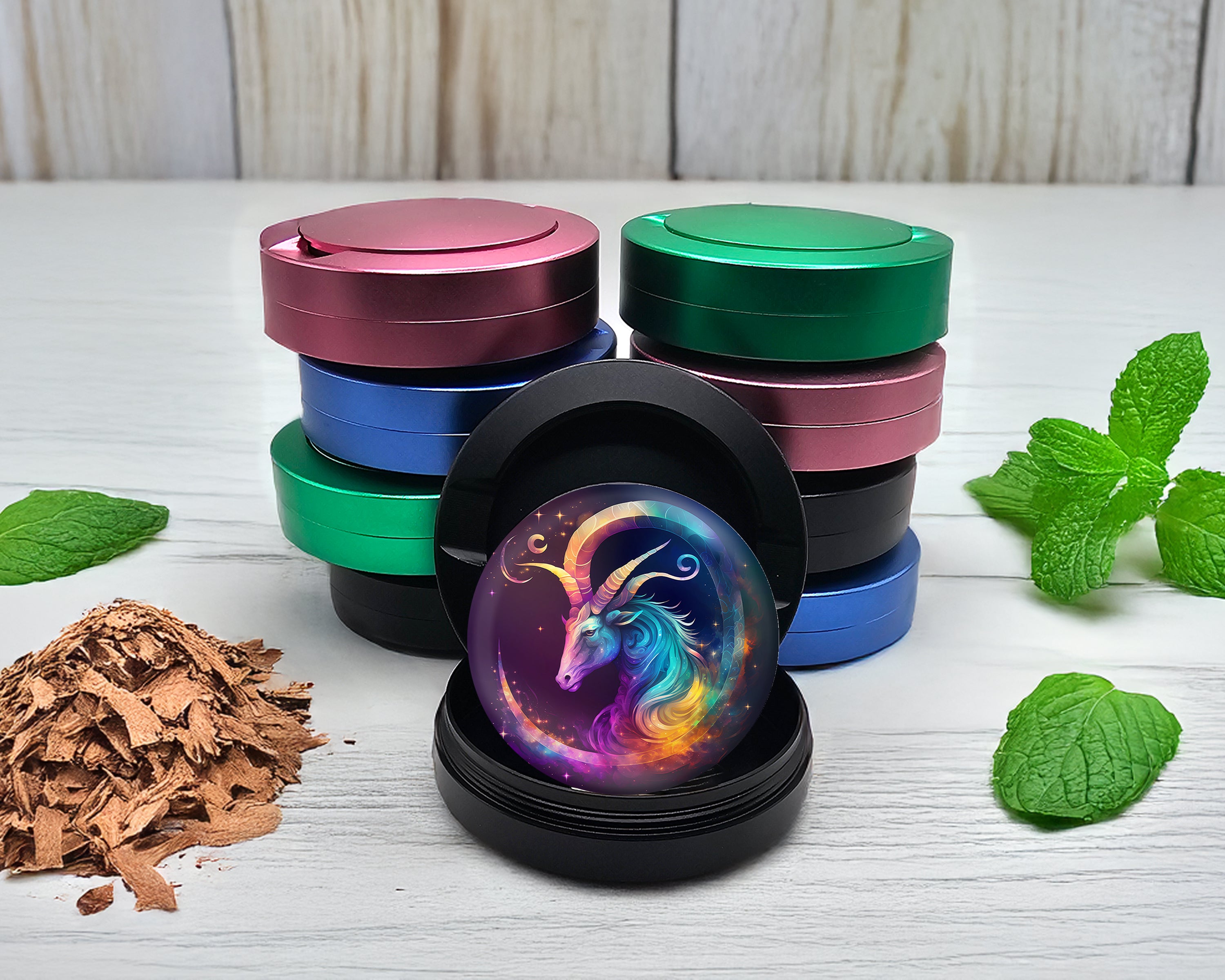 Snus Storage Case Capricorn Zodiac Goat Symbol Birth Sign Black