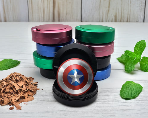 Snus Storage Case Captain Shield Superhero Comic Art Emblem Black