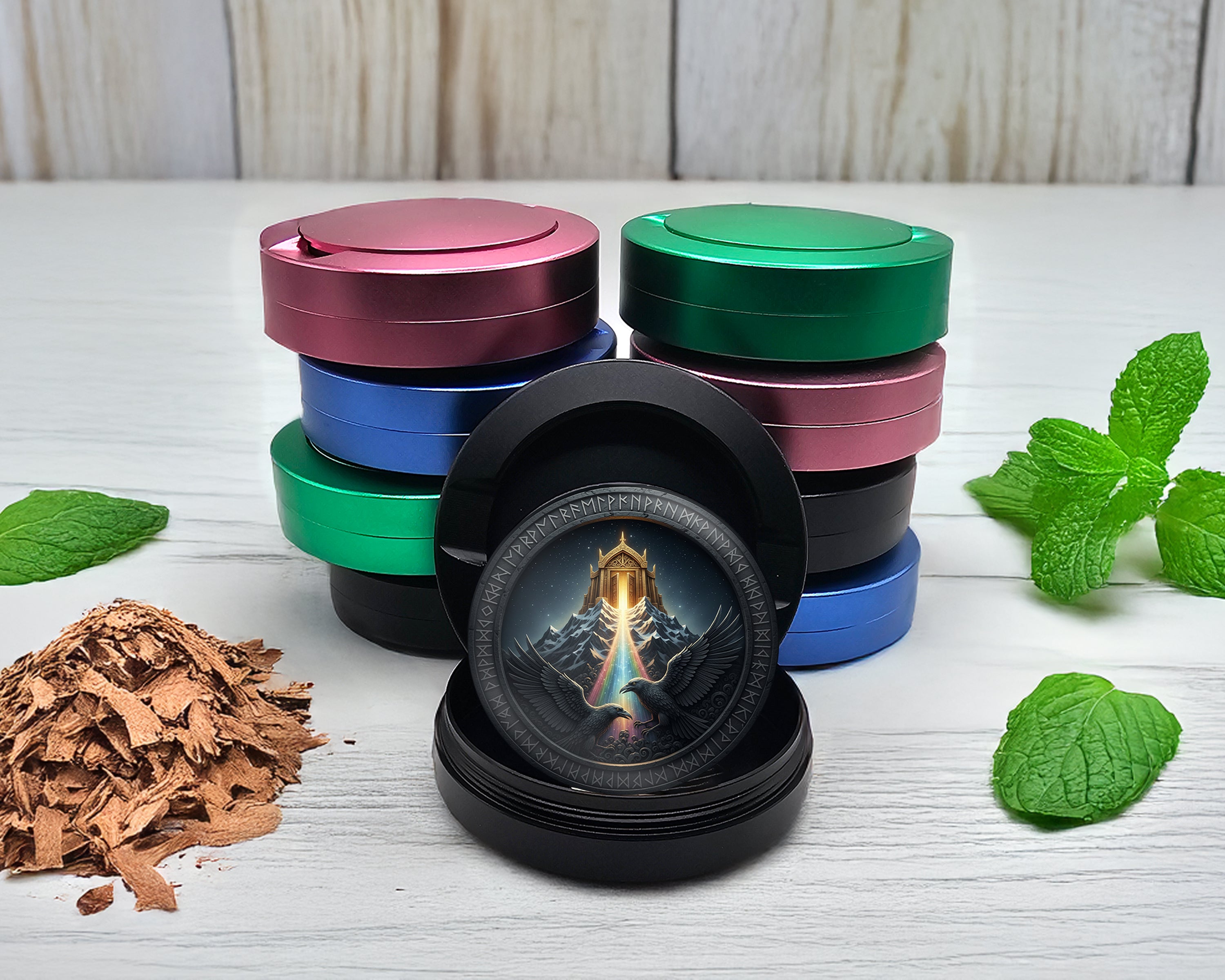 Snus Storage Case Valhalla Ravens Rainbow Path Black