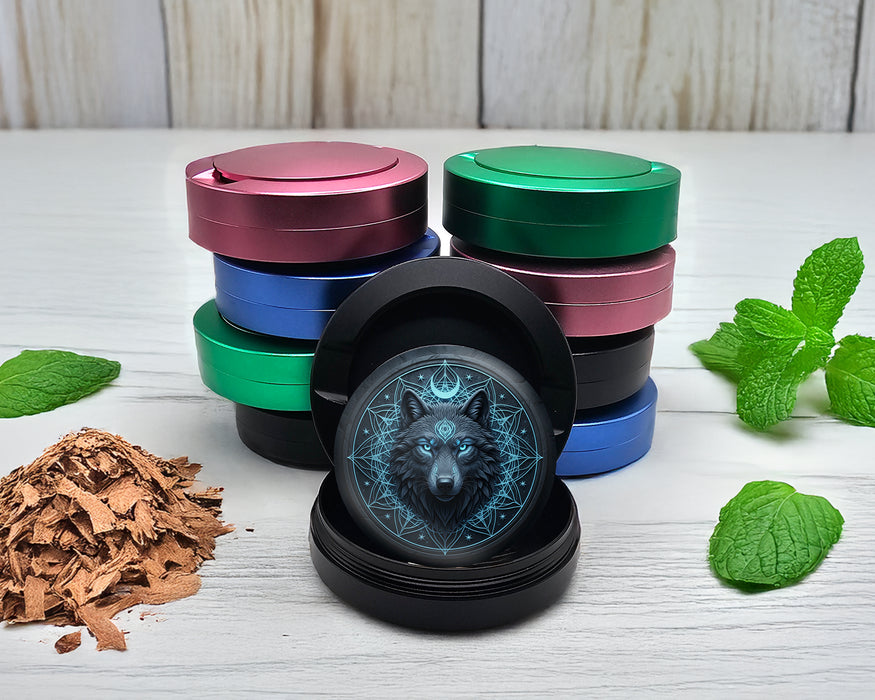 Snus Storage Case Mystic Lunar Wolf Sigil Black