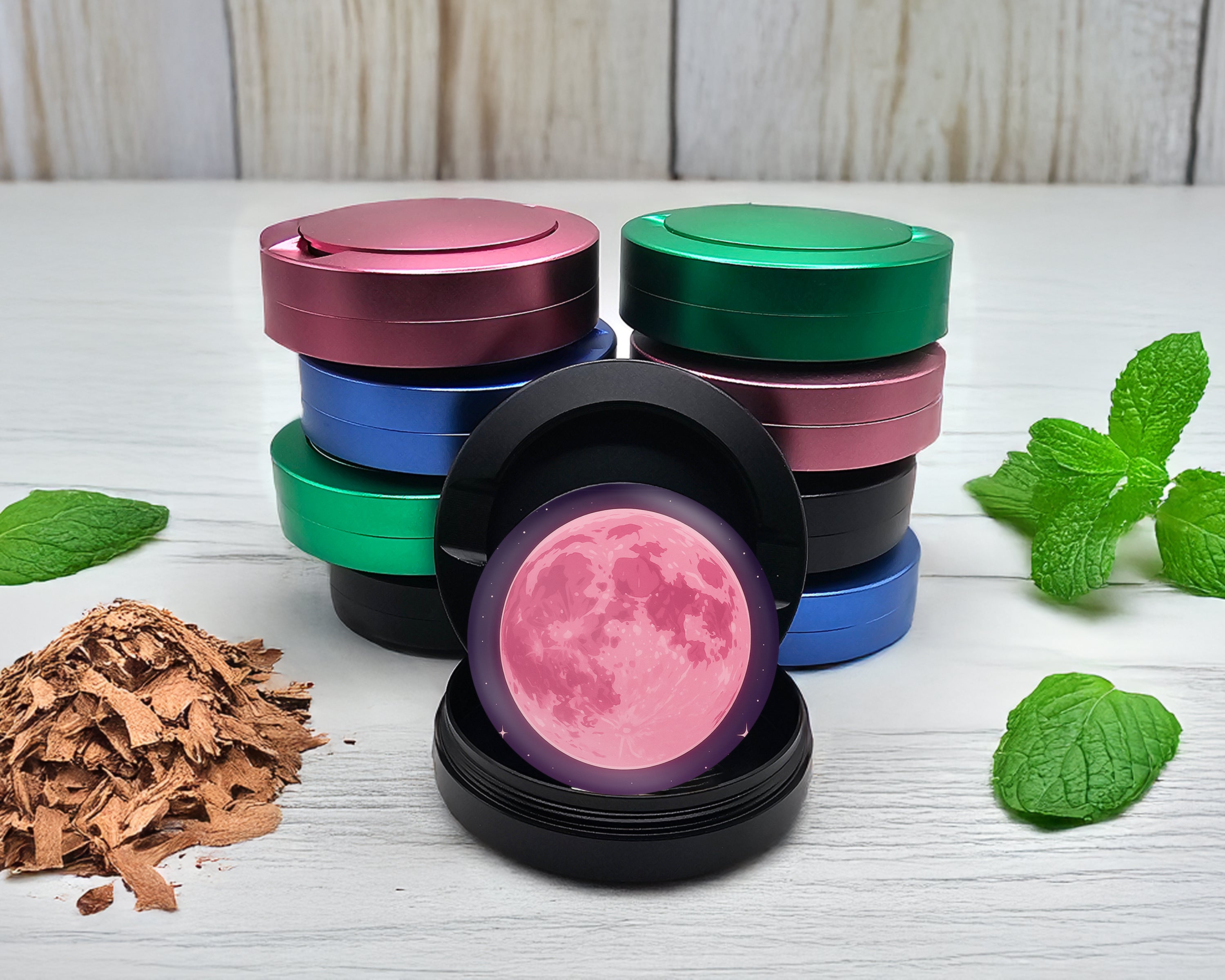 Snus Storage Case Anime Rose Pink Full Moon Aesthetic Black