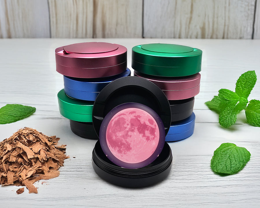 Snus Storage Case Anime Rose Pink Full Moon Aesthetic Black