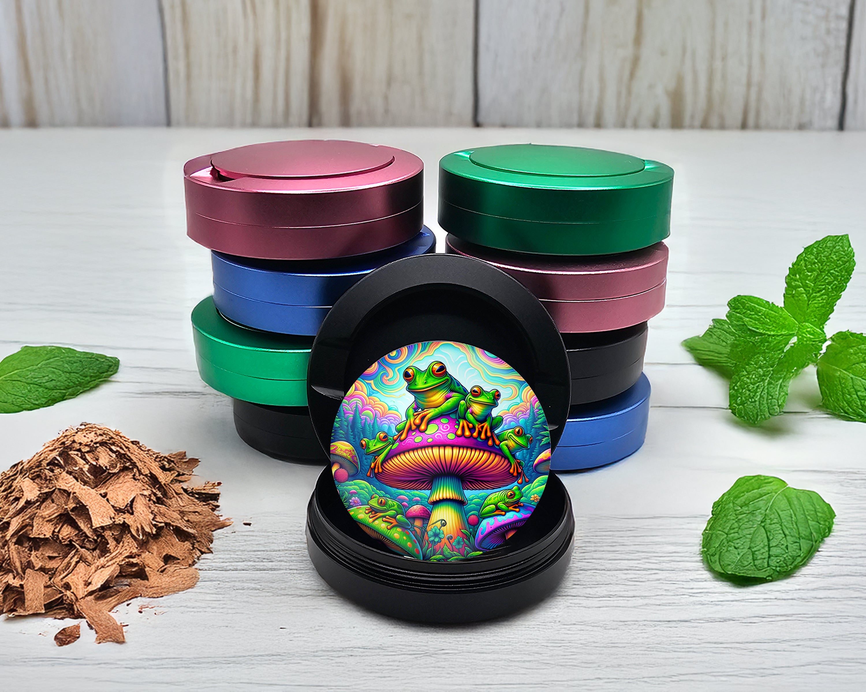 Snus Storage Case Trippy Mushroom Frog Black