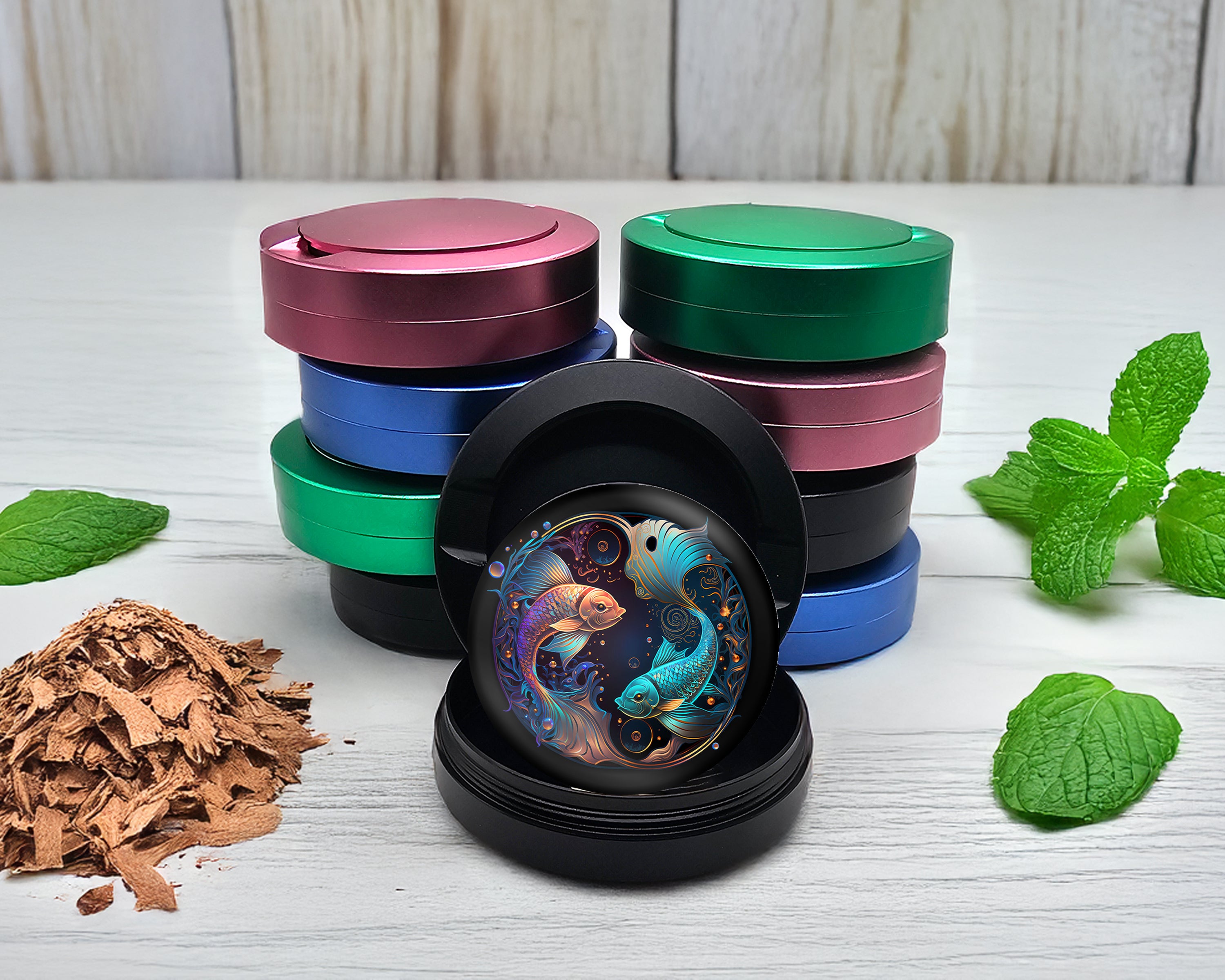 Snus Storage Case Pisces Zodiac Sign Fish Symbol Black
