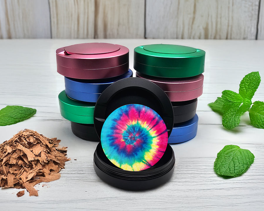Snus Storage Case Peace, Love and Tie Dye Black