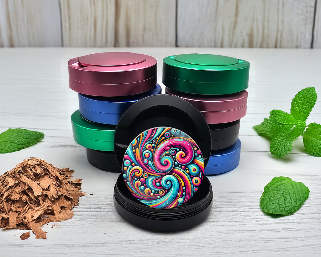 Snus Storage Case Psychedelic, Vibrant Black