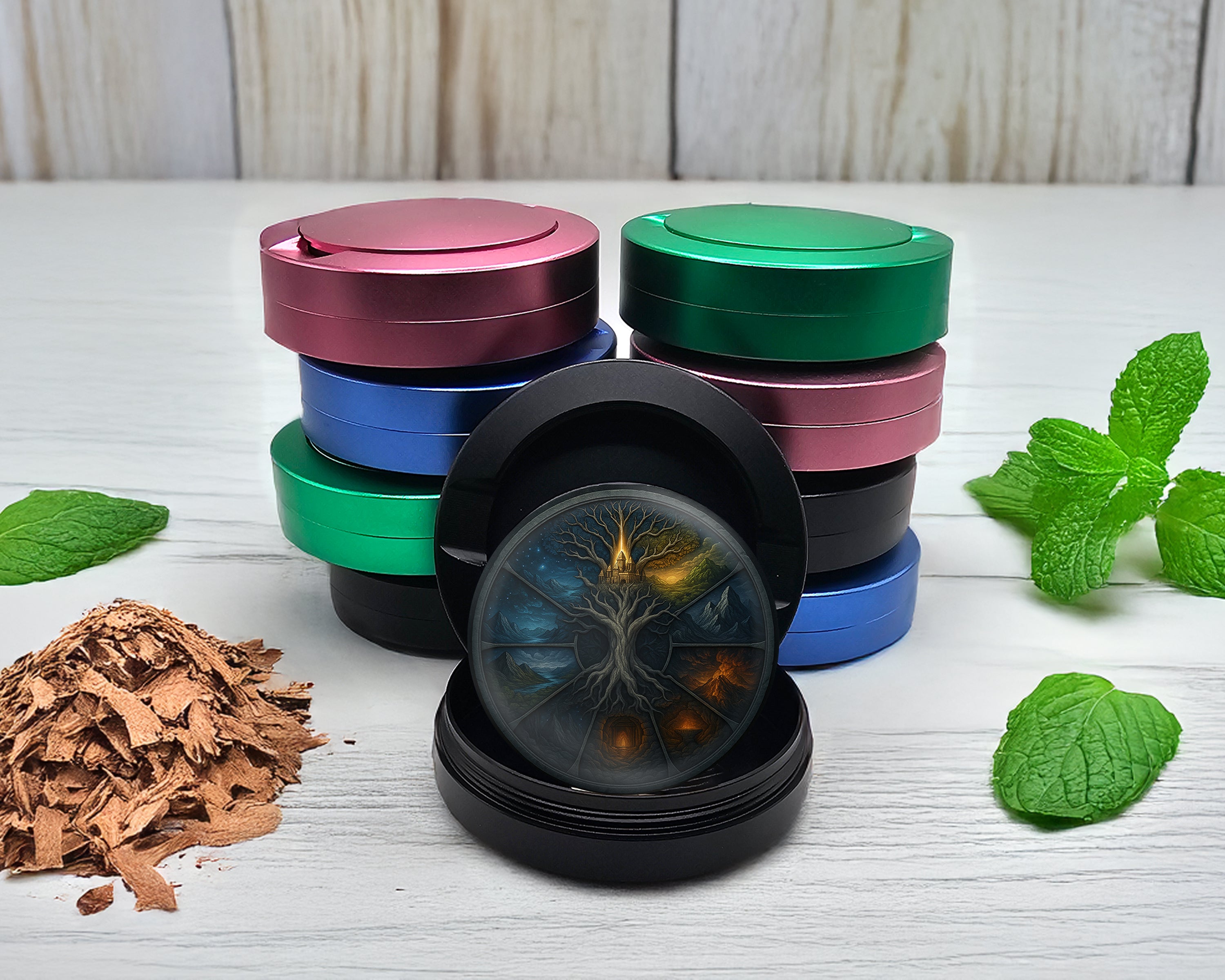 Snus Storage Case Yggdrasil Nine Realms Wheel Black