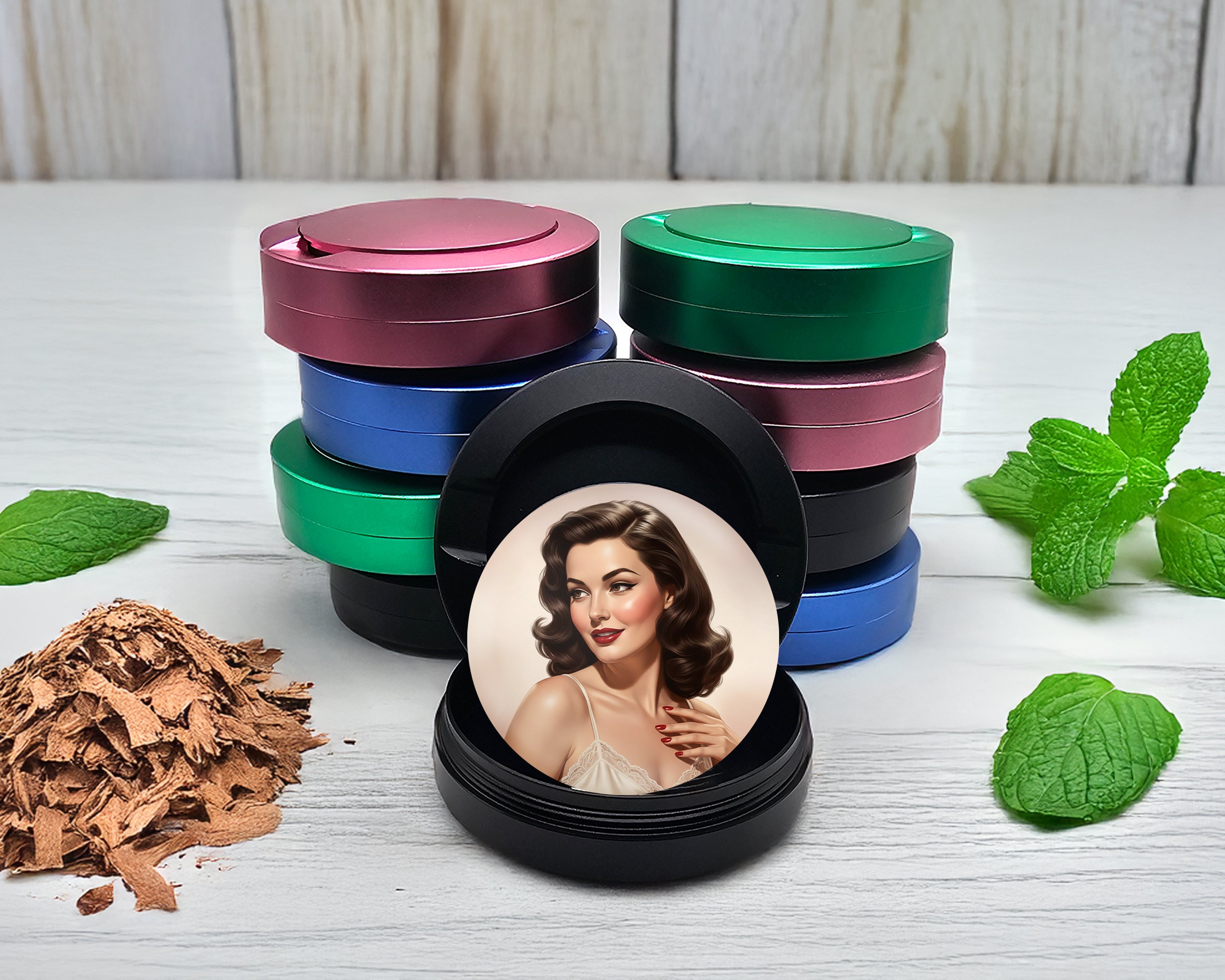 Snus Storage Case Classic Hollywood Pinup Glam Black