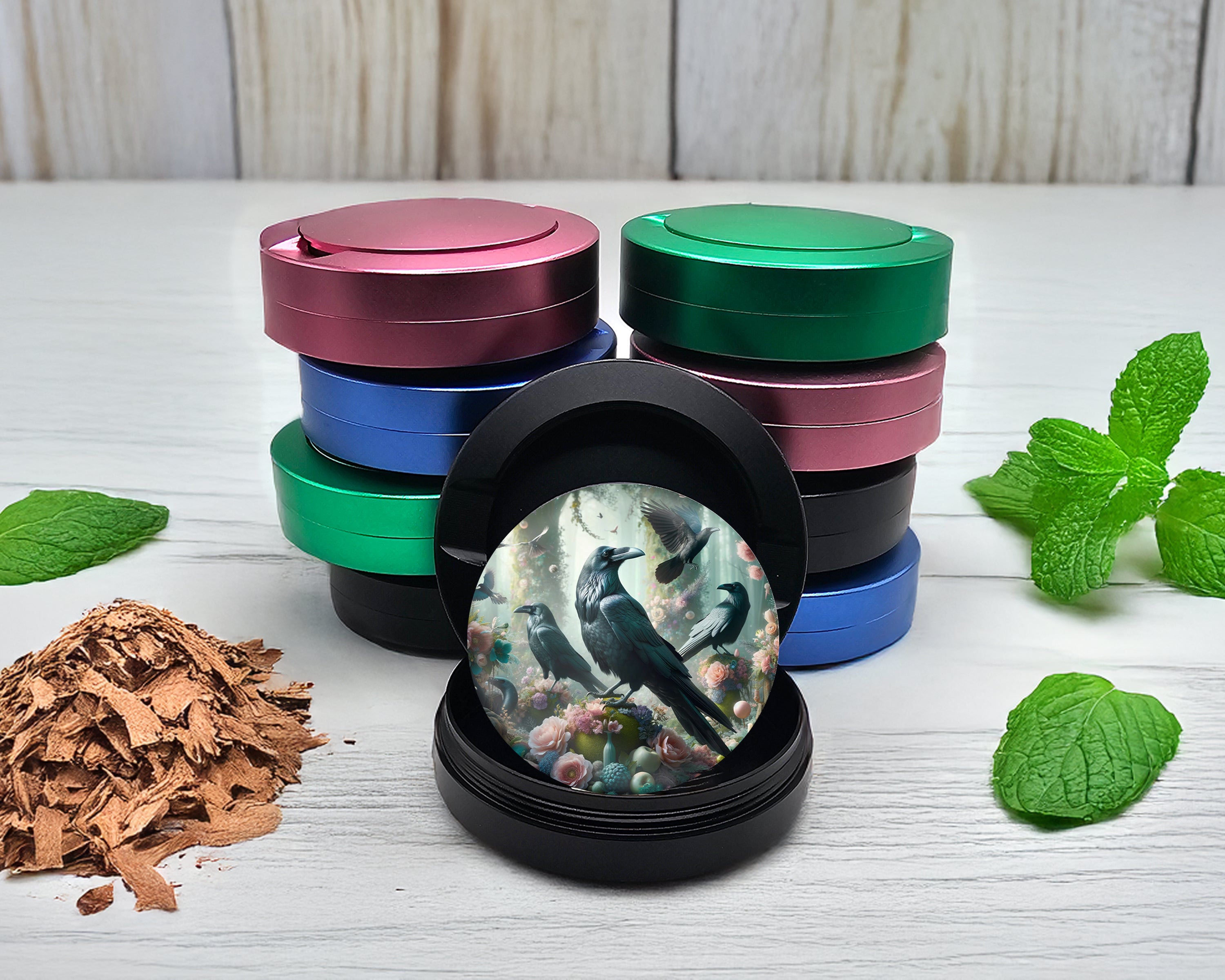 Snus Storage Case Psychedelic Ravens Goblincore Black