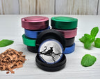 Snus Storage Case Cat With Full Moon Grinder Black