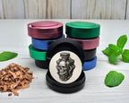 Snus Storage Case Skull Engine Mashup for Mechanics and Gearheads Black