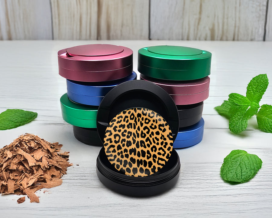 Snus Storage Case Leopard Print Black