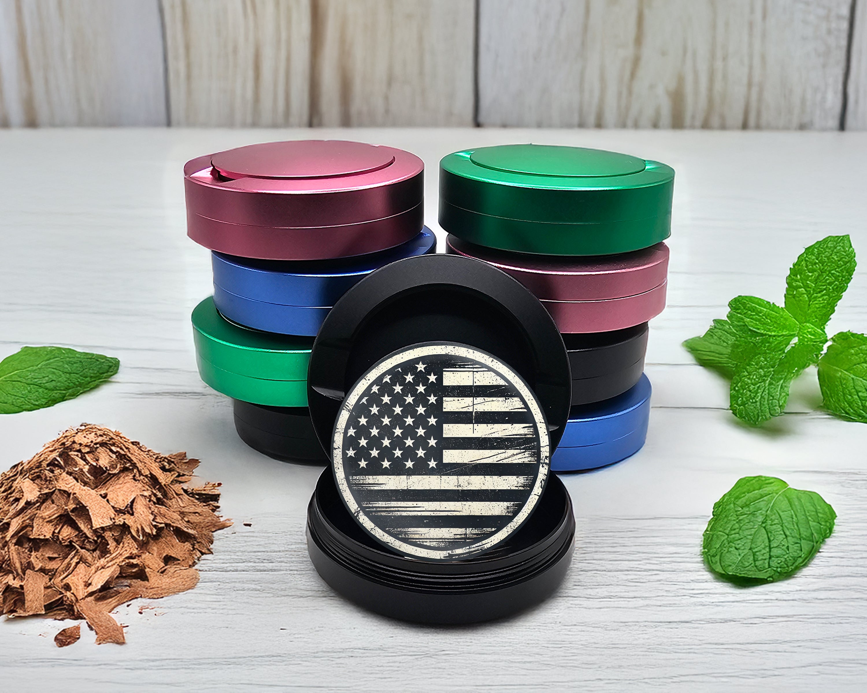 Snus Storage Case USA Flag American Flag Black