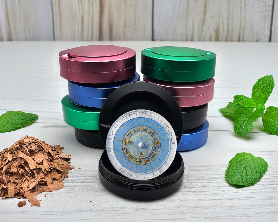 Snus Storage Case Astrological Zodiac Signs Clock Black