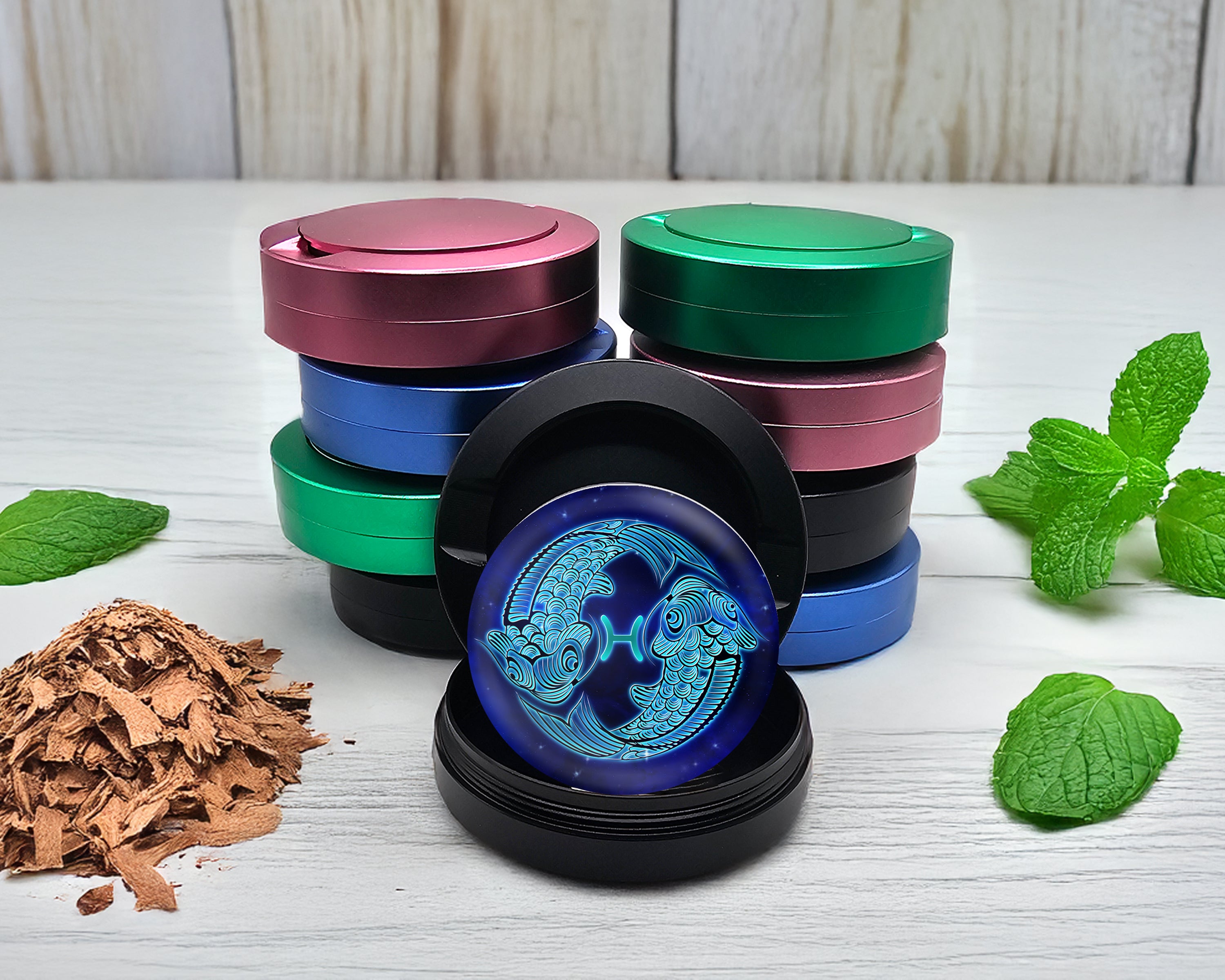 Snus Storage Case Pisces Zodiac Sign Astrology Black