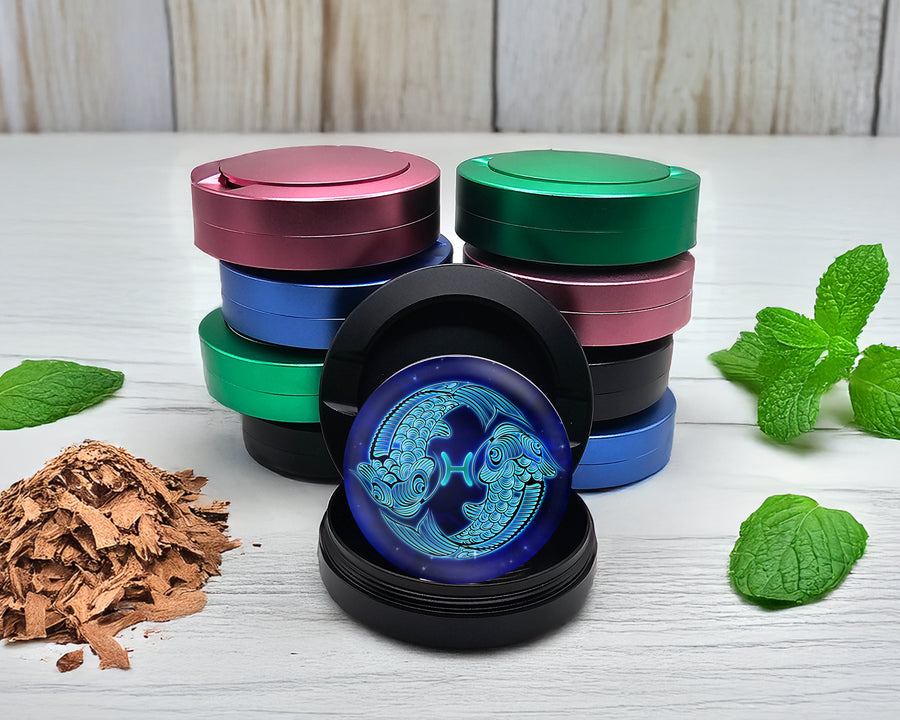 Snus Storage Case Pisces Zodiac Sign Astrology Black