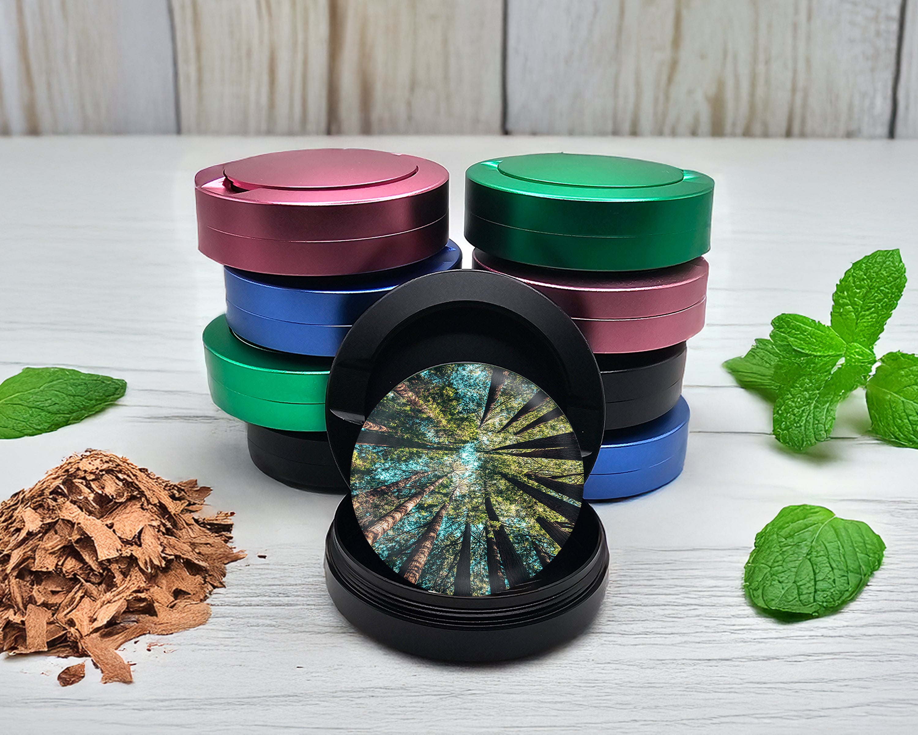 Snus Storage Case Trees Forest Black