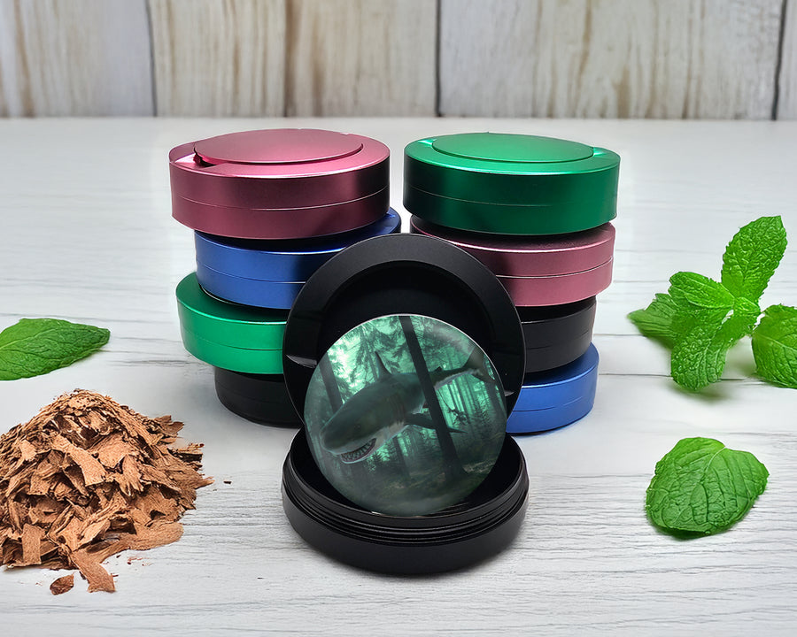 Snus Storage Case Great White Shark in the Forest Black
